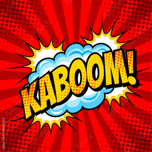 Comic Text KABOOM speech bubble in Pop Art style