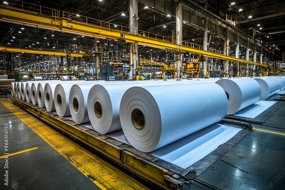 Rolls of Paper in a Manufacturing Plant Rolls of Paper in a Manufacturing Plant