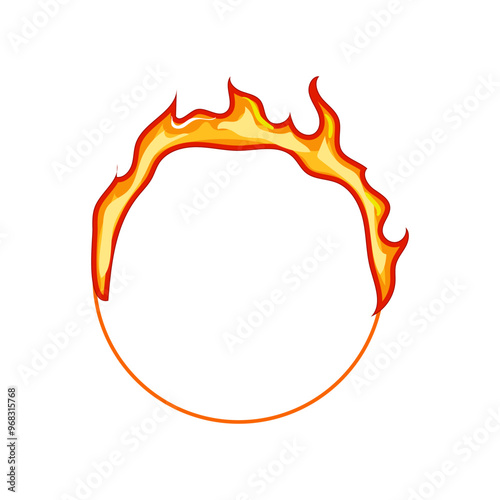 flame circle fire cartoon. heat burn, inferno smoke, ignition spark flame circle fire sign. isolated symbol vector illustration