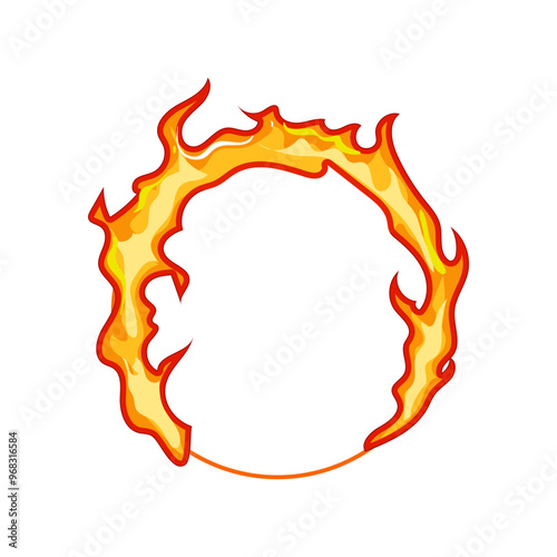 blaze circle fire cartoon. flame heat, burn inferno, smoke ignition blaze circle fire sign. isolated symbol vector illustration