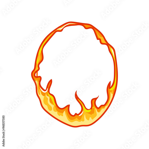 ignition circle fire cartoon. spark wild, bon conflagration, pyre torch ignition circle fire sign. isolated symbol vector illustration