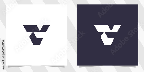 letter vc cv logo design vector