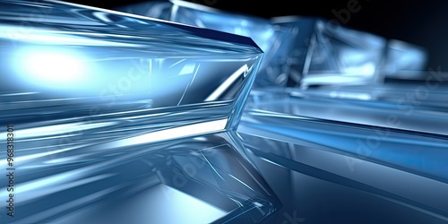 Abstract blue glass background