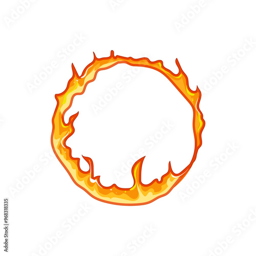 wild circle fire cartoon. bon conflagration, pyre torch, glow smolder wild circle fire sign. isolated symbol vector illustration