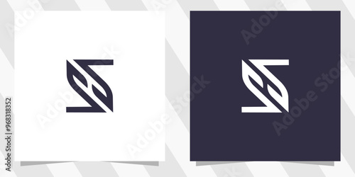 letter zh hz logo design vector