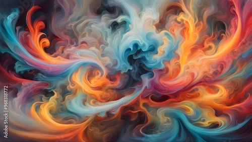 Abstract swirling and flowing colors create a dynamic and vibrant background for design projects.