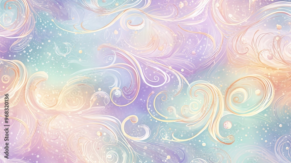 Whimsical swirl design in soft hues Whimsical swirl design in soft hues