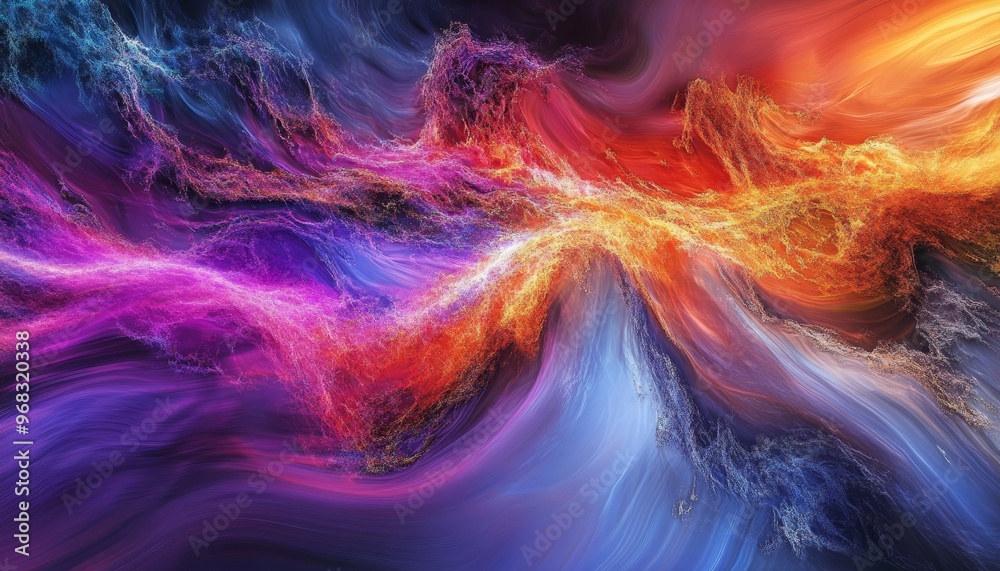 Fototapeta premium Mesmerizing display of vibrant hues in macrocosm creating a visual symphony of life and energy