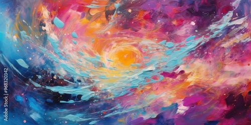 Wallpaper Mural Abstract colorful painting Torontodigital.ca