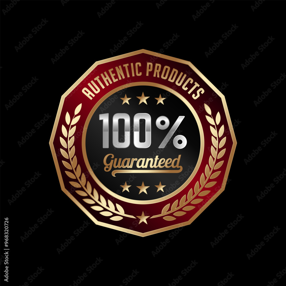 Fototapeta premium 100% Satisfaction Guaranteed. 100% Satisfaction Label Vector Isolated in Flat Style. Best 100% Satisfaction Guaranteed Label Vector for product packaging. Elegant 100% Satisfaction Label Vector. 