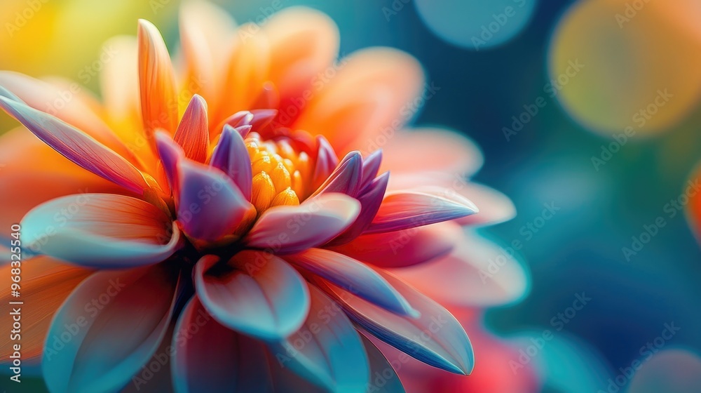 Beautiful close-up of a colorful flower, capturing its vivid hues and delicate textures, set against a lush garden background Beautiful close-up of a colorful flower, capturing its vivid hues and delicate textures, set against a lush garden background