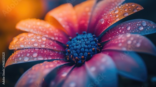 Beautiful close-up of a bright flower in the garden, capturing its vibrant colors and delicate petals, set against a natural backdrop