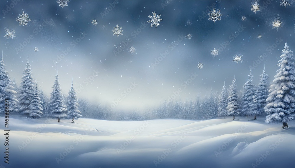 Fototapeta premium 冬 雪 景色 自然 平和 静けさ 木 寒さ 美しい 青空 クリスマス ホリデー 夜明け 積雪 雪片 冷たい 季節 森 林 ゆっくり