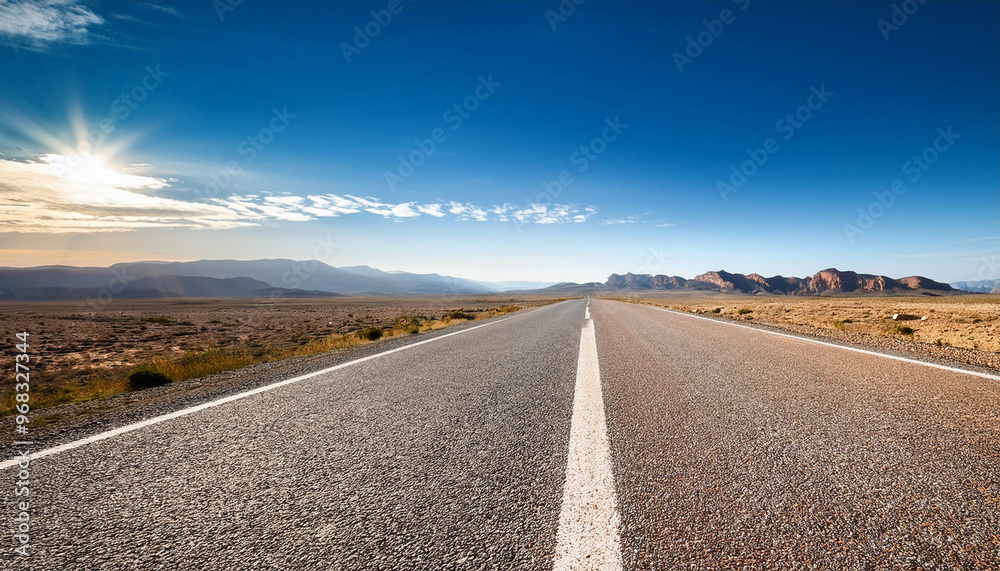 Naklejka premium Close-Up of a Horizon Line and Landscape Features, Emphasizing Distance and Perspective