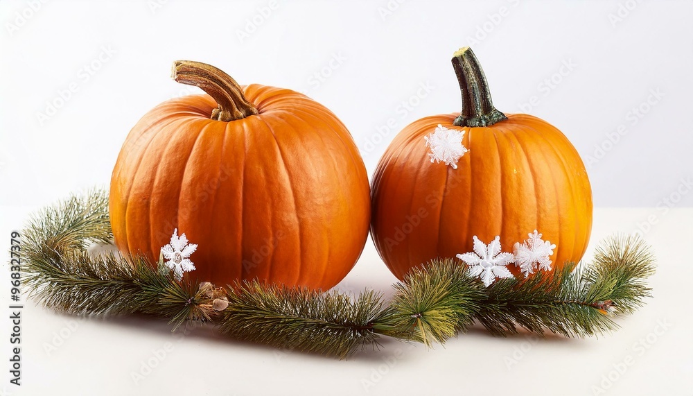 pumpkin chirstmas white background