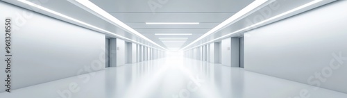 A Long, Bright White Hallway with Doors on Each Side