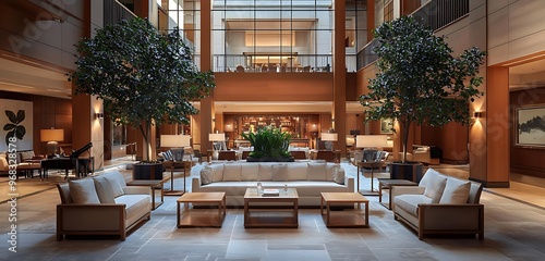 Luxurious seating and elegant decor at Four Seasons Hotel in Seattle.