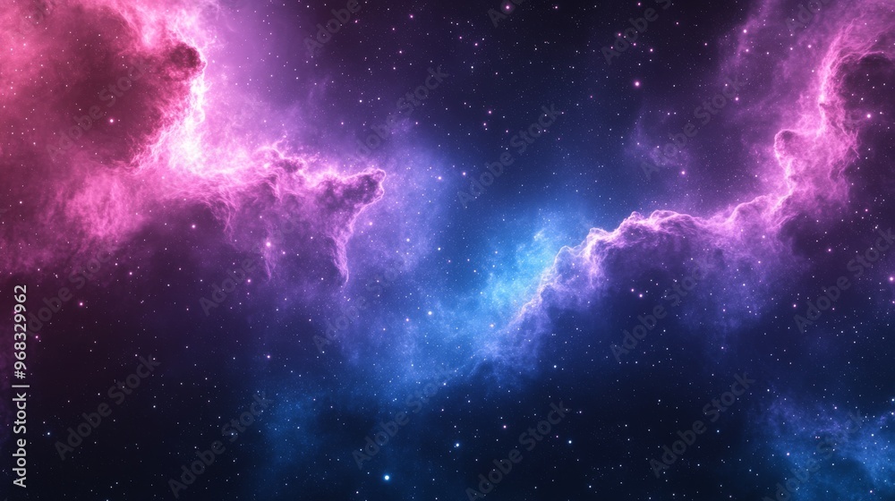 Fototapeta premium A Starry Night Sky with Vibrant Nebulae