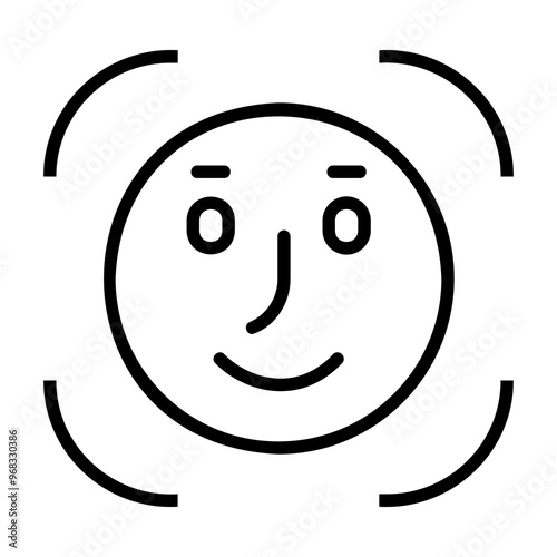 face recognition Line Icon
