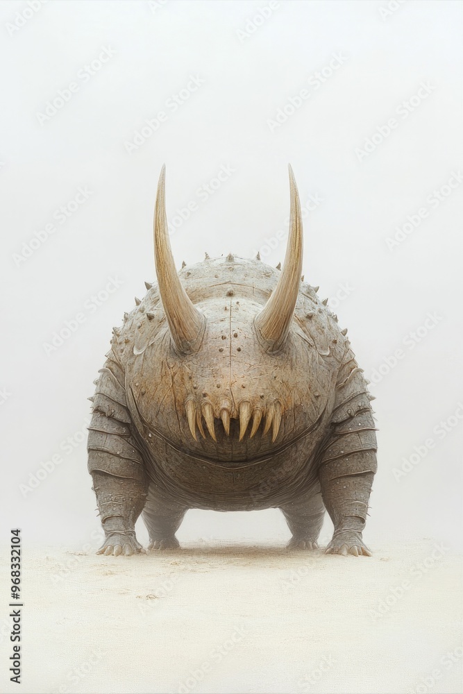Fototapeta premium Exploring the Protective Strategies of Armored Creatures Equipped with Tail Clubs for Survival and Defense.