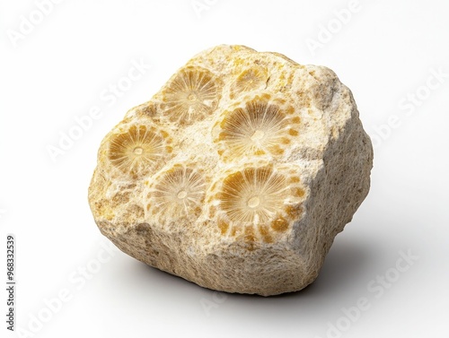 Graptolite Colony Fossil Integrated Within a Layer of Ancient Rock