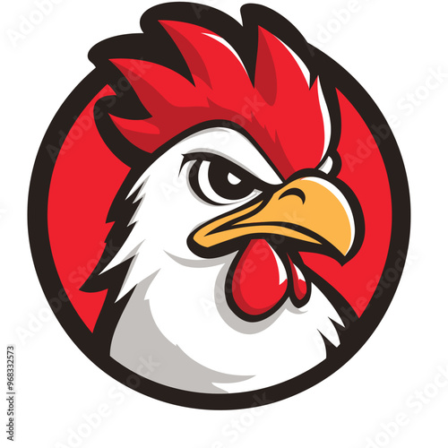 rooster head illustration for logo or sports team mascot