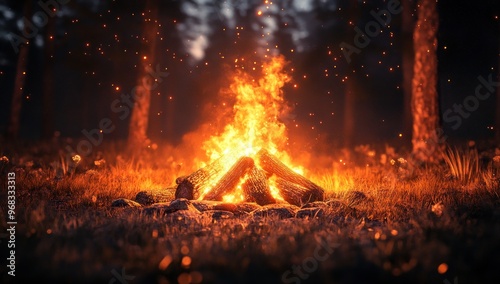 Campfire in the Forest