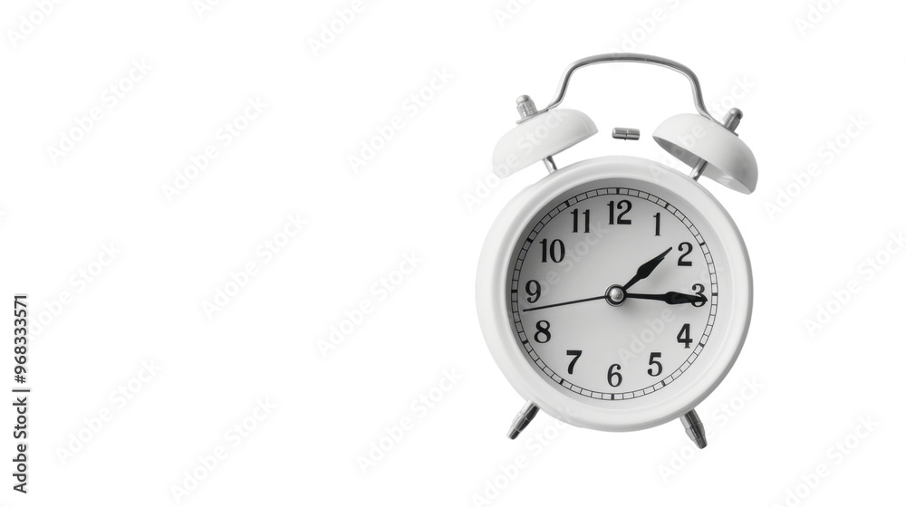 Alarm clock white over transparent background Alarm clock white over transparent background