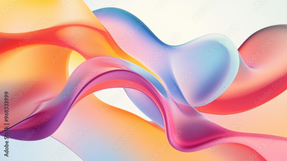 Fototapeta premium Colorful abstract gradient waves in soft light