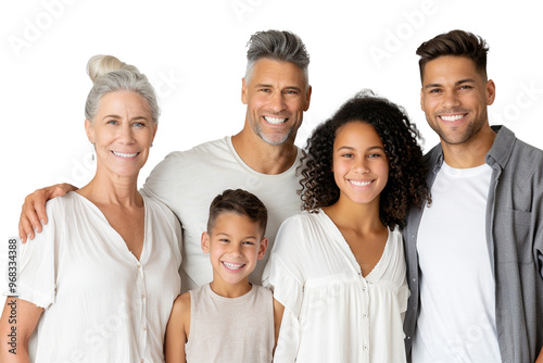 Family Portrait: Father, Mother, Daughter, Son, Mother-in-Law, and Father-in-Law in Watercolor