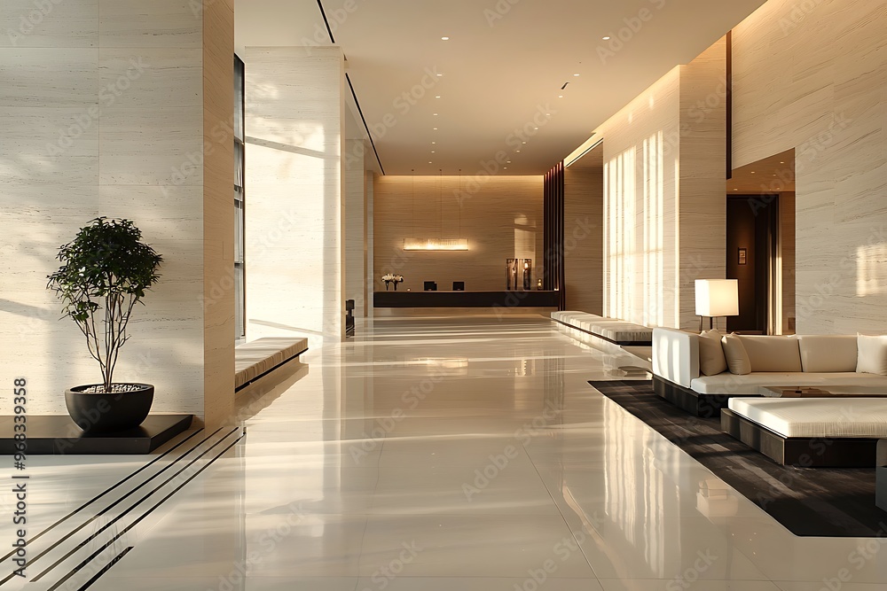 Fototapeta premium A chic living room with a stylish fireplace, combining modern design with cozy comfort.