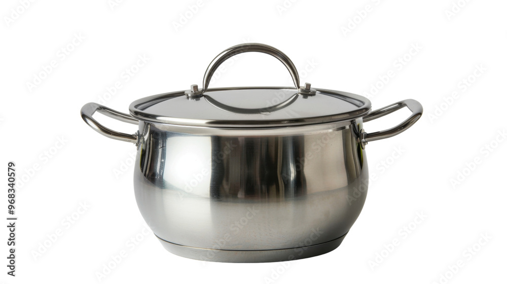 Steel cooking pot pan on transparent background Steel cooking pot pan on transparent background