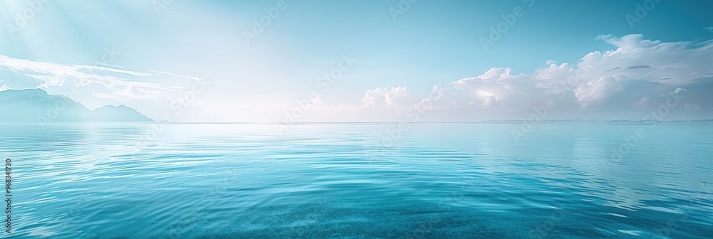 Obraz premium A stunning blend of deep blue ocean and vast sky forms a captivating natural scene.