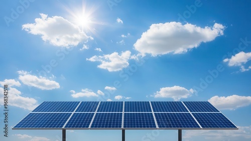 An eco-friendly warehouse with solar panels on the roof, harnessing renewable energy for operations, solar-powered warehouse, sustainable energy solution