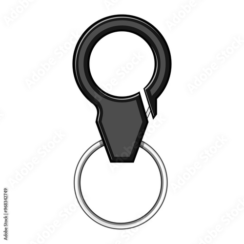 organizer key ring clip cartoon. clasp hook, lanyard fob, loop buckle organizer key ring clip sign. isolated symbol vector illustration