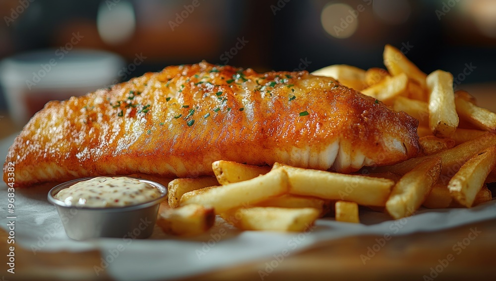 Crispy Fried Fish and Chips with Creamy Sauce Crispy Fried Fish and Chips with Creamy Sauce