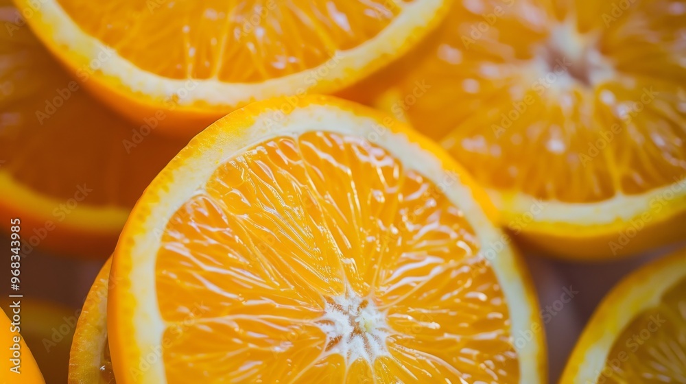 A close-up of vibrant, juicy orange slices arranged together, highlighting their fresh, bright, and zesty appearance.. A close-up of vibrant, juicy orange slices arranged together, highlighting their fresh, bright, and zesty appearance..
