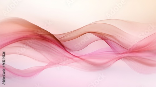 Abstract pink flowing waves on light background