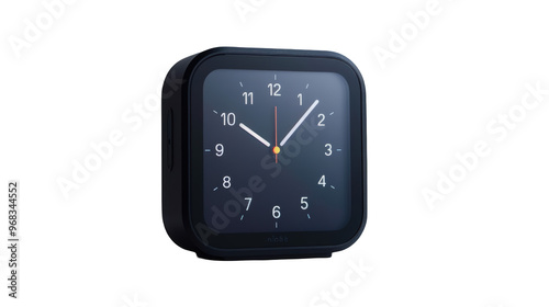 Modern Clock with Black Bezel and White Numbers