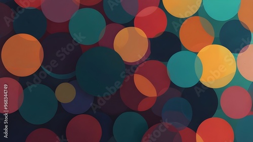 Abstract Circles of Color and Transparency Background Illustration Generative AI