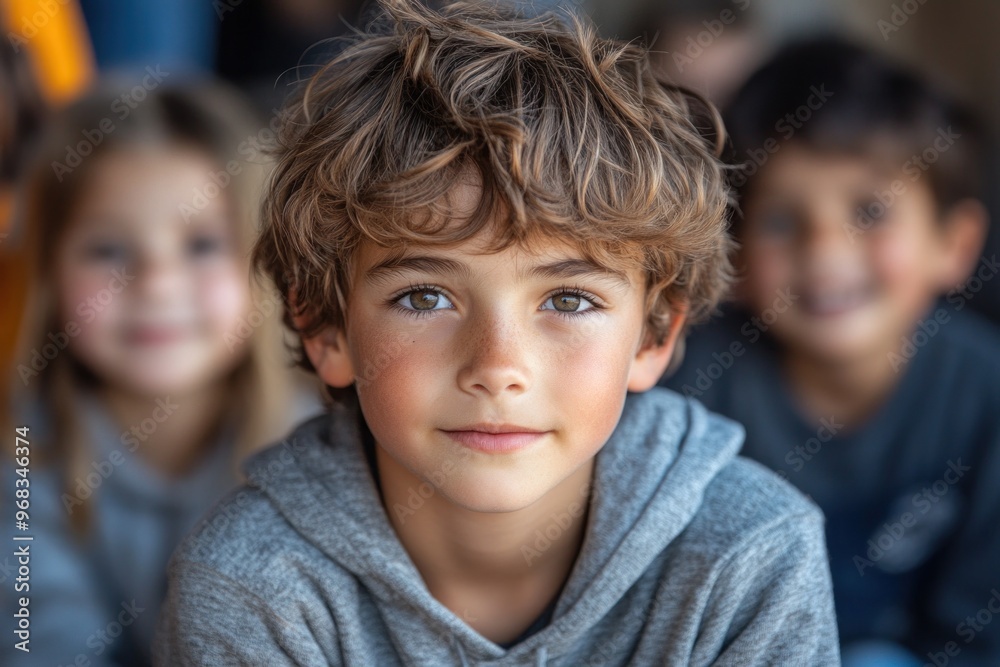 Portrait of a Young Boy with Curious Eyes Portrait of a Young Boy with Curious Eyes