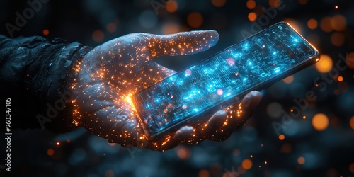 Digital Hand Holding A Smartphone