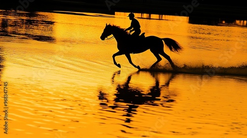 Gambling Theme Featuring a Golden Horse, Combining Elements of Luck and Luxury in a Vibrant Design