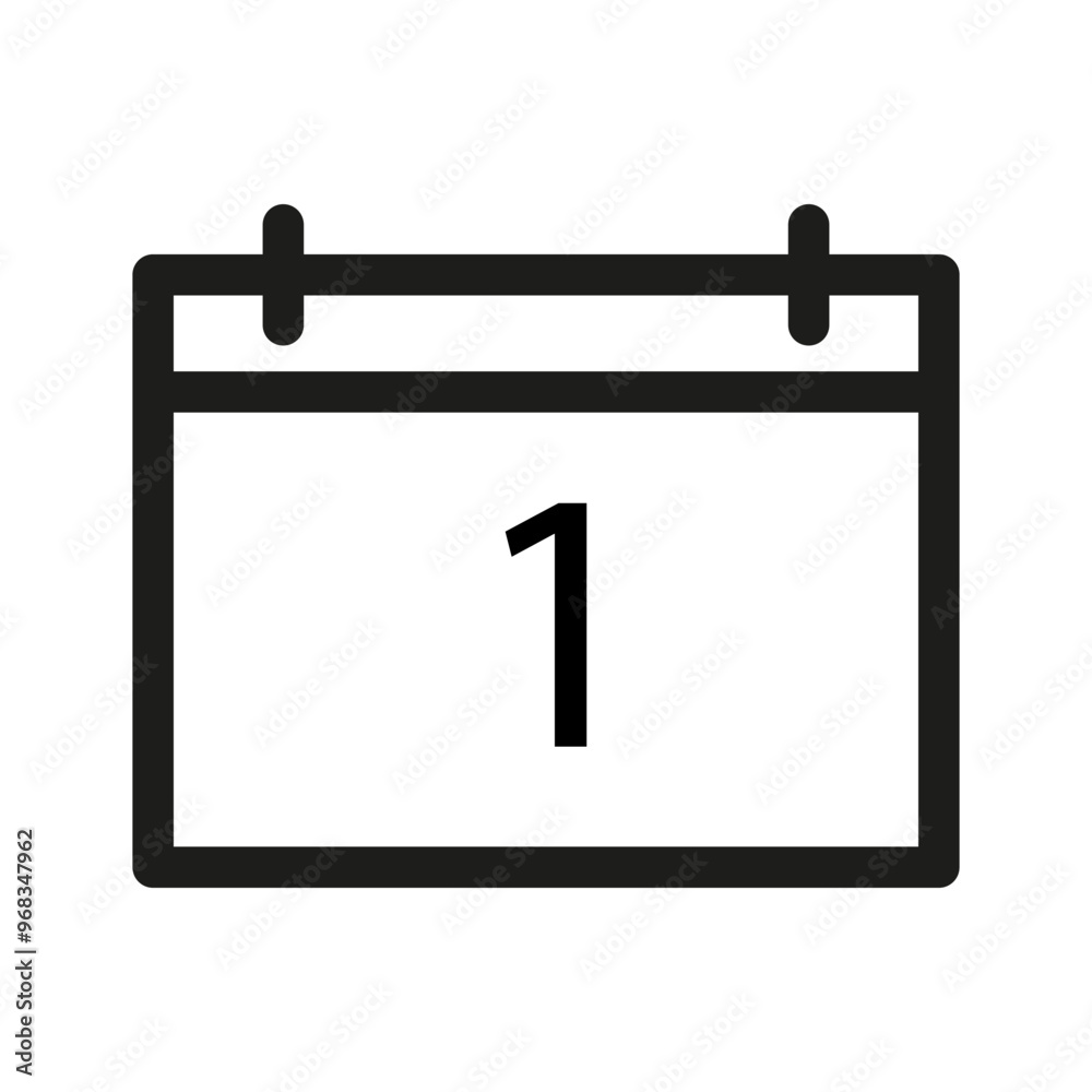 Calendar icon. Date number one. Simple reminder symbol. Minimalist vector design. Calendar icon. Date number one. Simple reminder symbol. Minimalist vector design.