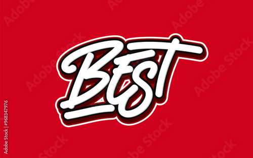 best lettering with red background graffiti style for stickers and t-shirts.