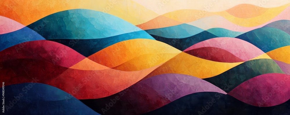 Obraz premium Abstract colorful wave pattern with gradient effect, artistic and vibrant concept