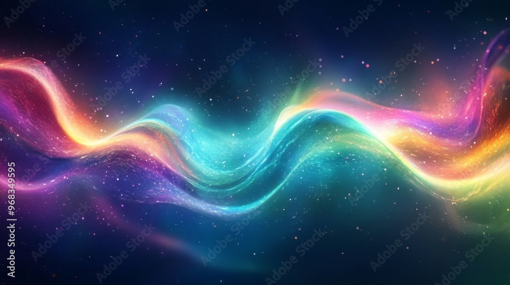 Abstract Cosmic Wave with Shimmering Stardust Abstract Cosmic Wave with Shimmering Stardust