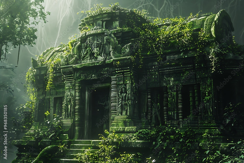 An ancient jungle with plants An ancient jungle with plants