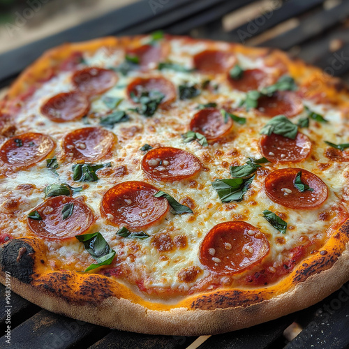 pizza on a board