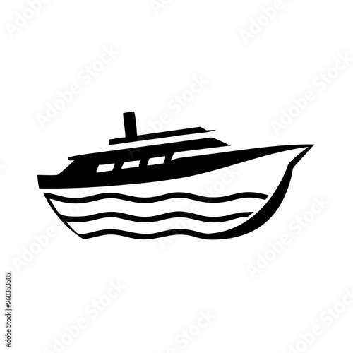 Boat Silhouette Icon - Transparent Background Clipart 